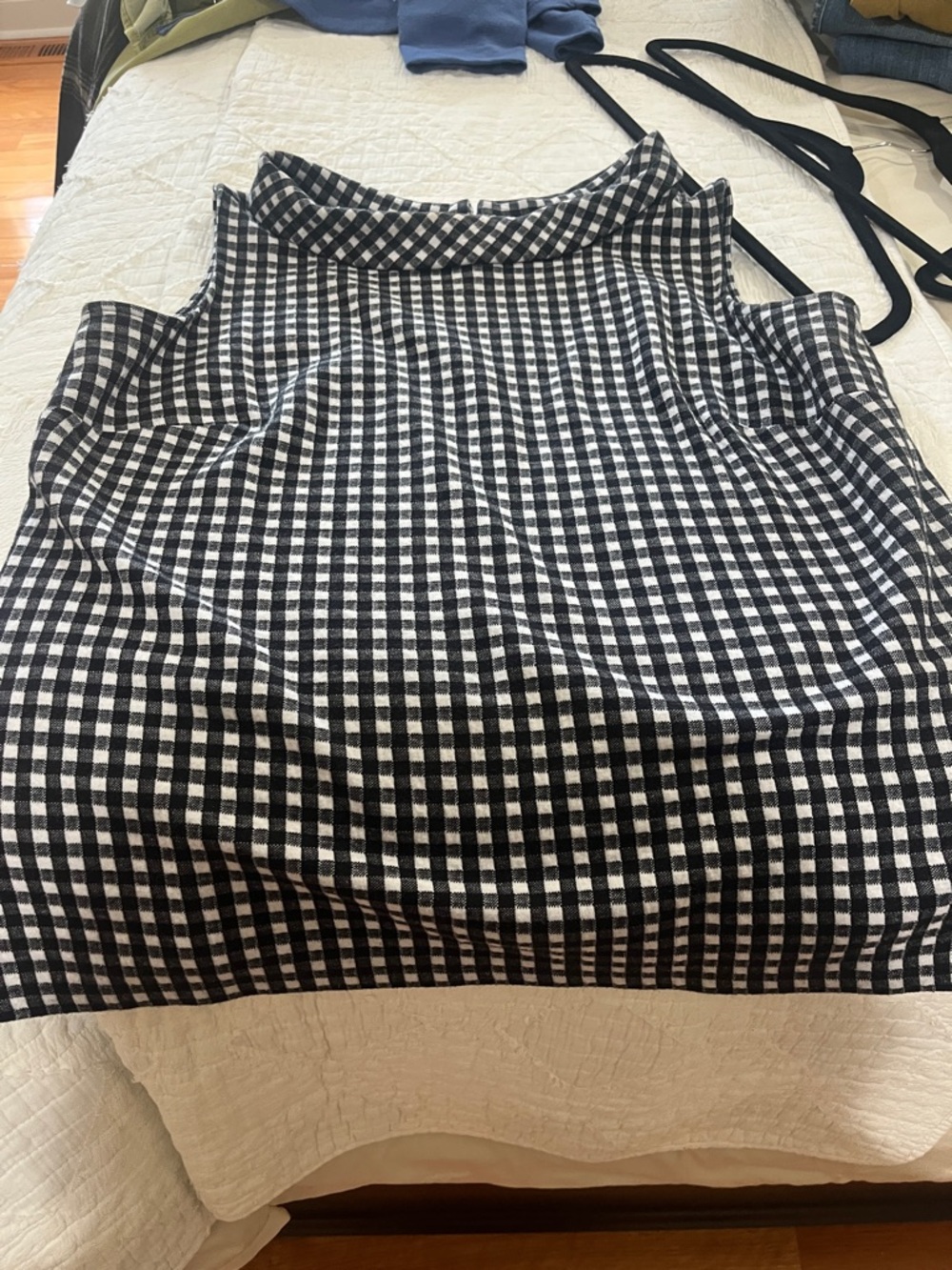 Talbots Black and White Gingham Blouse